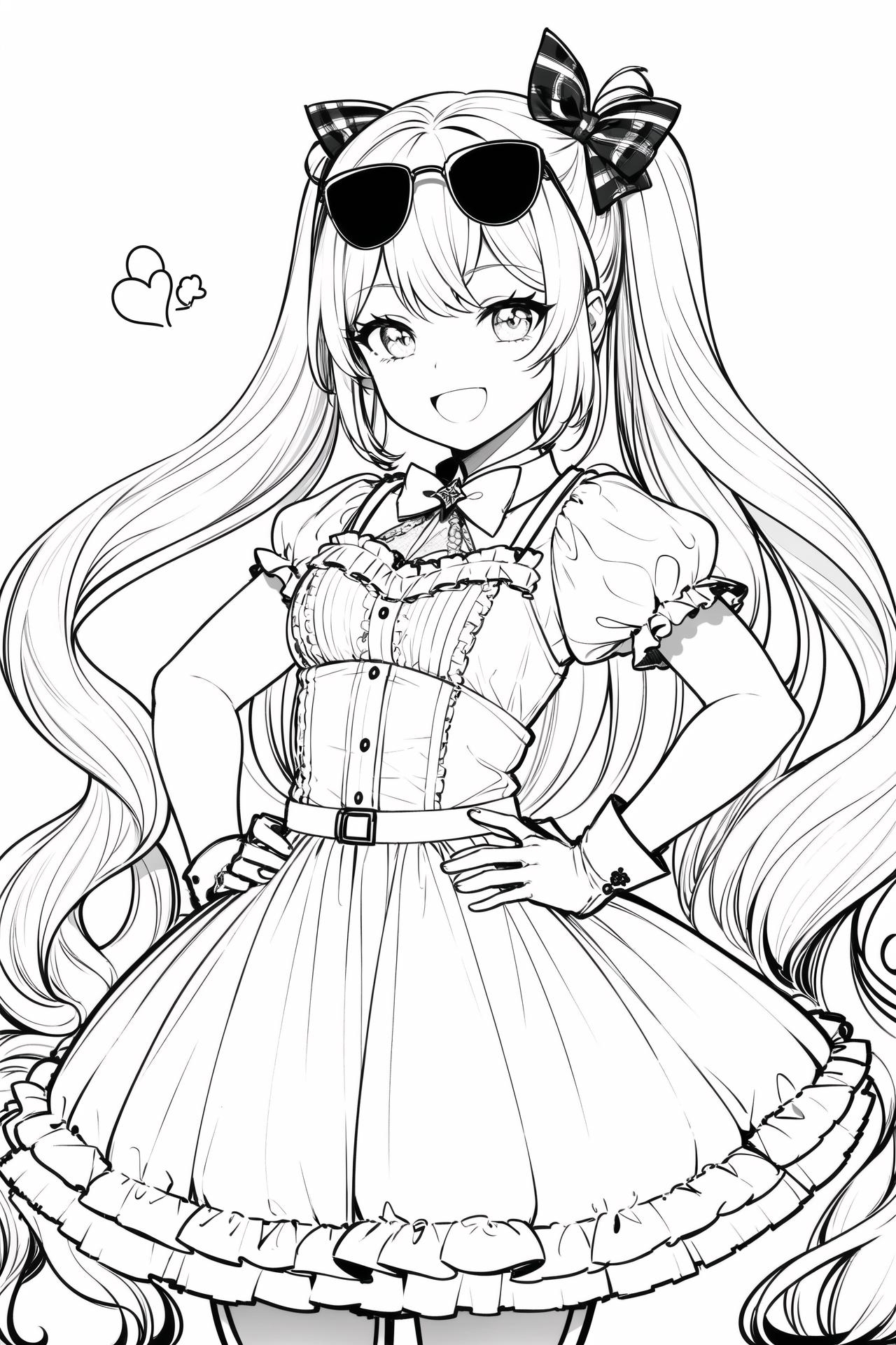 anime girl lineart silverfoxzworld - Illustrations ART street