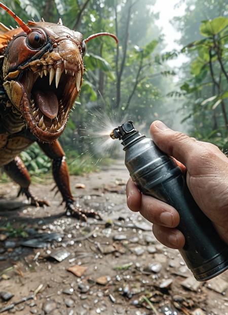 shot of a first person shooter, holds a (spray:1.5) in hands, fights with a cockroach,  spray Pov, 8k, F2.8, RAW Photo, ultra detailed, real life,  <lora:XL_Weapon_AK-47_Pov_-_By_HailoKnight:0.6>