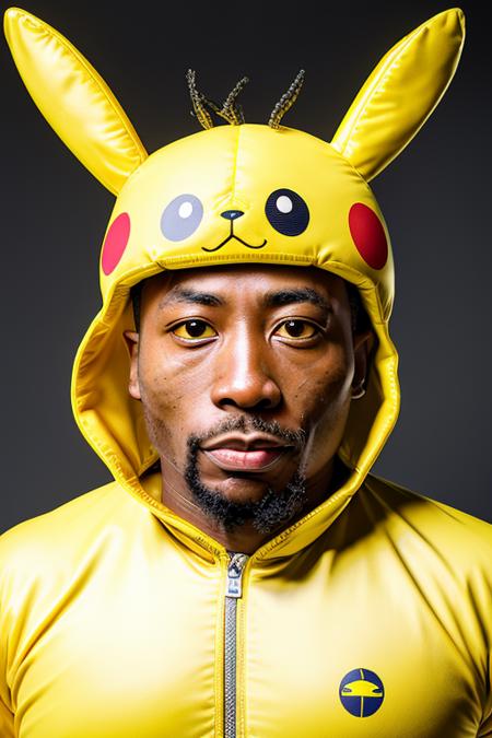 professional photo of (01d1rty:1.0) in a Pikachu costume, detailed face, hasselblad h6d-400c 1.4