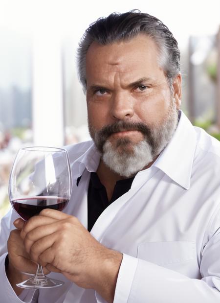 (ow1), headshot, man, solo, holding up a large glass of wine at a fancy restaurant, full body, full body shot, white background, no background, PNG, natural lighting, no shadows, ultra detailed, hyperrealistic, 80mm, 4k, 8k, 8k realistic, sharp focus, intricate, high resolution    <lora:OrsonWelles-10:01>