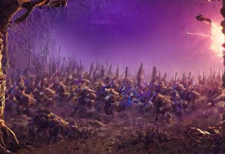A group of elite mercenary warriors equipped with the latest weaponry and advanced technology, dressed in sleek, modern armor, ready for combat. They represent a diverse range of specialties including (((three riflemans, one medic, one machine gunner, one sniper, one battle mage, and one engineer.))) They stand together in a dynamic composition, each figure poised in a distinctive action pose, with a colorful, detailed background that complements their advanced equipment. Masterpiece, high quality, colorful background, different poses, different armor, different weapons, action poses, 4k, grenade launcher, machine-gun, assault rifle, sniper rifle, purple colors