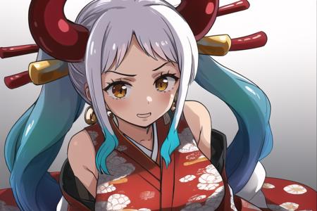 yamatowanpi,(best quality:1.0),(highly detailed:1.0),(1girl:1.3),sfw,28years old,shiny skin, shiny hair, tall female,  huge breasts,yamato \(one piece\),sideboob, multicolored hair,
kimono,pov,