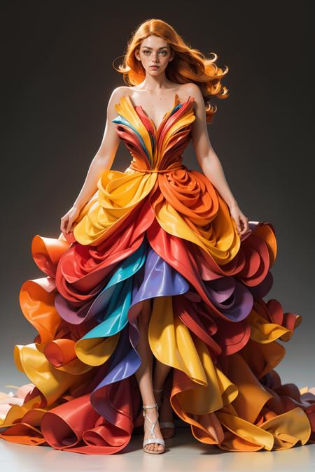 r4inb0w, multicolored gown, multicolored dress, 