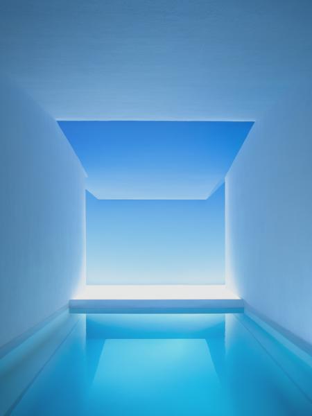 <lyco:JamesTurrell:1.0> a swimming pool for James Turrell, realistic