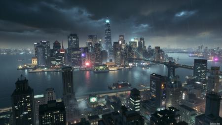 Gotham City - Batman Arkham Knight [FLUX] LoRA Background v1.0