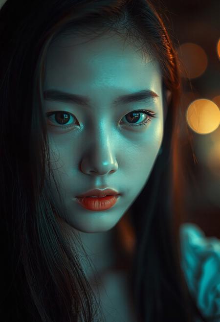 DLSR photograph, slender, beautiful  26 year old korean model . Pale skin, 
lighting<lora:MoriiMee_Gothic_Niji_Style_FLUX:0.3500000000000001> <lora:AsirAsianPhotographyflux:0.7000000000000002>
"romantic facial portrait of the most beautiful glamour model ever, prim 20 year old woman, elegant long hair, highlights, (realistic skin details:1.2), blurry and out of focus in the background the washed-out colors of Cascade Saint Maurin and Pirates of the Caribbean as mere faint lights, photography by tony kelly and (george hoyningen-huene:0.7), cirque du' soleil meets edenic paradise, (face focus:1.2), award-winning avant-garde composition, sense of depth, blurry background, f1, blurry foregound, kodak portra photography, incredibly lifelike, subtle emergence of hedonsim, castaway survivor, (sexualized:0.2), (large breasts:0.3), vignette, romanticized, dramatic elegance, timeless beauty standard