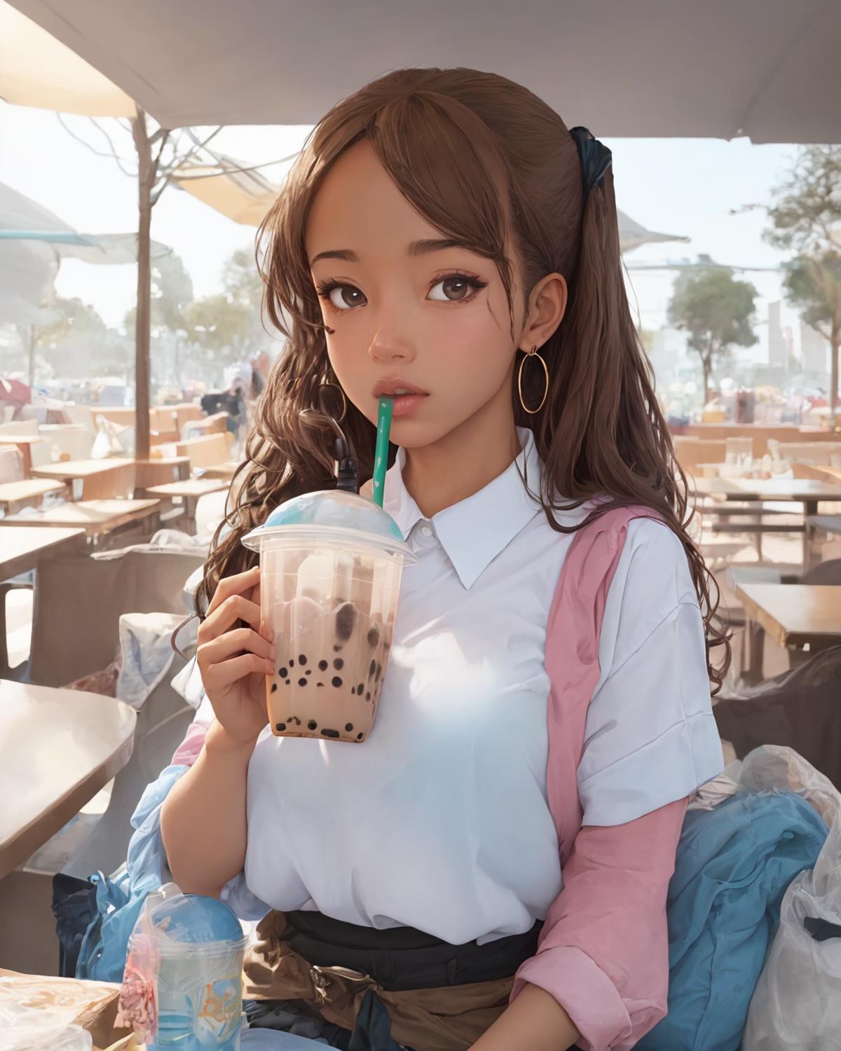 Hands-free Bubble Tea challenge image by oosayam