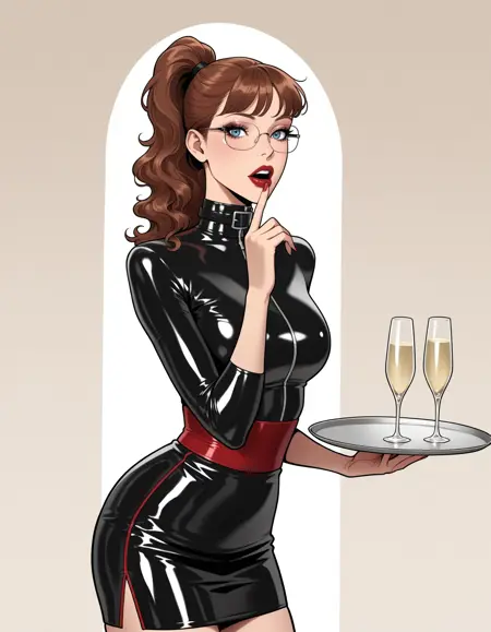 Latex Sash Trim Bodycon + BDSM Set | All The Things | ILXL