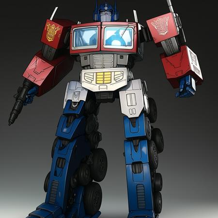 optimus prime autobot blue eyes 1980s (style) retro artstyle realistic robot mecha