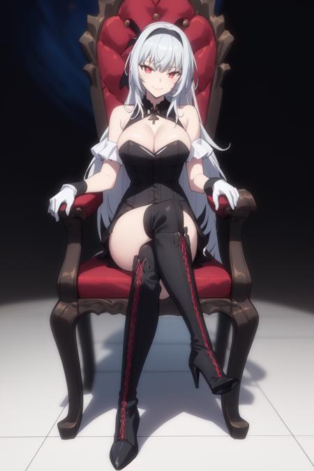 luminous valentine
<lora:luminous valentineV1:0.7>
1girl, boots, breasts, chair, cleavage, cross-laced_footwear, crossed_legs, gloves, high_heels, lace-up_boots, long_hair, looking_at_viewer, sitting, smile, solo, thighhighs, throne, white_gloves, white_hair
masterpiece, high quality, 4k