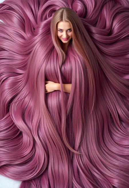 buried in a mound of luxuriant incredible thick abundant voluminous lush sensuous extremely long any single color hair wrapped around the body. extremely long hair, 100-feet of hair, super long hair, real rapunzel, rapunzel, rapunzel long hair, hair fetish, hair job, Dreamgirl, Goddess, gorgeous, amazing hair, longest hair, perfect hair, longest hair ever, hairstyles, hairstyling, hair, Debra Jo hair, extreme hair, extreme long hair, extremely long hair, Debra Jo, extreme longest hair, voluminous hair, thick and luxurious hair which is hangs to the floor and covers it. Her expression radiates confidence as she shows off her thick, luscious locks. super thick soft luxurious long lush sleek heavy voluminous cascading pendulous ultra silky pendulous shampoo commercial hair dragging the ground, around her on floor, hair piles behind her on floor