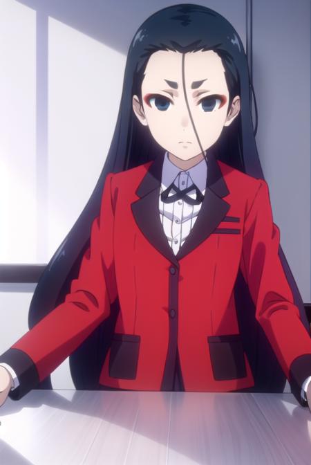 miyoinbami, <lora:miyo inbami s2-lora-nochekaiser:1>,
miyo inbami, long hair, black hair, (black eyes:1.5), makeup, (forehead:1.2),
BREAK skirt, shirt, school uniform, jacket, white shirt, pleated skirt, collared shirt, black skirt, blazer, (red jacket:1.5),
BREAK indoors, classroom,
BREAK looking at viewer, (cowboy shot:1.5),
BREAK <lyco:GoodHands-beta2:1>, (masterpiece:1.2), best quality, high resolution, unity 8k wallpaper, (illustration:0.8), (beautiful detailed eyes:1.6), extremely detailed face, perfect lighting, extremely detailed CG, (perfect hands, perfect anatomy),