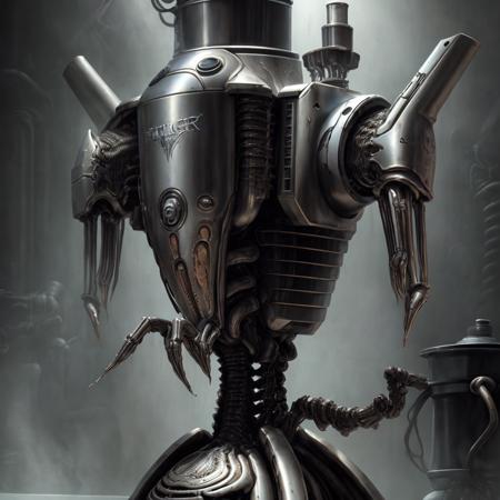 <lora:hrgiger2x_8:.4>  hrgiger,  coffee machine , biomechanical