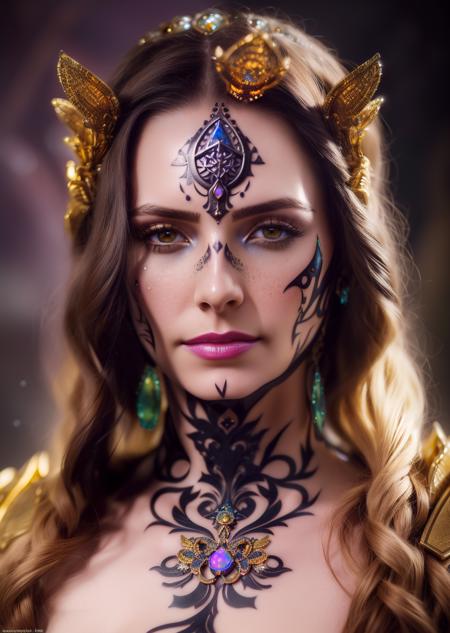 (best quality, masterpiece, realistic, detailed), 8k CG, perfect artwork, 1 girl, adult (elven:0.7) woman, freckles, black eyes, blonde fishtail braid, portrait, solo, half shot, looking at viewer, detailed background, detailed face, (vikingpunkai, norse viking theme:1.1) (glowing eyes:1.05), embodied star constellation, star sign, horoscope, calm composure, leo, esoteric geometric patterns, astral , galaxies, glow, aura, bloom, cosmic dust, cosmic space background, esoteric atmosphere, perfect shading, perfect lighting, subsurface scattering, volumetric lighting, (photorealistic:1.6), (symmetry:1.1) (portrait of floral:1.05) a woman as a beautiful goddess, (assassins creed style:0.8), pink and gold and opal color scheme, beautiful intricate filegrid facepaint, intricate, elegant, highly detailed, digital painting, artstation, concept art, smooth, sharp focus, illustration, art by greg rutkowski and alphonse mucha, 8k, (skull female demon king), (solo:1.5), (concept art), (portrait), (by Casey Weldon, Olga Kvasha, Miho Hirano), hyperdetailed intricately detailed gothic art trending on Artstation triadic colors Unreal Engine 5 detailed matte painting, deep color, fantastical, intricate detail, splash screen, complementary colors, fantasy concept art, 8k resolution, gothic deviantart masterpiece, perfect lighting, perfect shading, volumetric lighting, subsurface scattering, beautiful, stunning, gorgeous, atmospheric, (beautiful eyes), (beautiful face), (photorealistic:1.6), (centered), ((fantasy art)),
,flower_style,