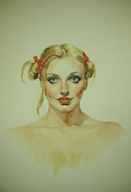Facial expression style, (watercolor:1.3), (Gil Elvgren:1.1), ((clever pirate)) Greek female (cute:1.4), (sagging empty breasts:0.7),