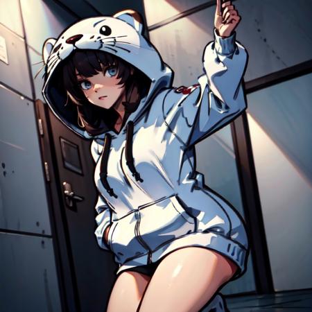 (masterpiece:1.2), (best quality:1.2), (high res:1.2),1girl , otter hoodie, <lora:OtterHoodie_v1:0.5>