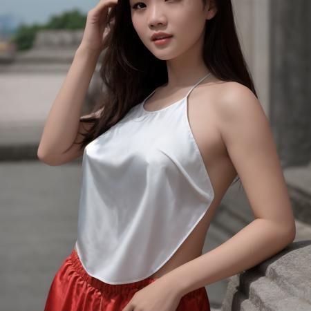 (((solo))) (ultra photorealistic) high quality RAW color professional (half body portrait) photo of a Vietnamese girl 18 years old, ((hyperrealistic aoyem<lora:AoYem_V4_Locon:1>)), wearing yellow aoyem clothes, wearing (long pants), (stand on the ancient city), (hyperrealistic the ancient city background), ((detailed full lips)), ((hyperrealist high detailed hair)), (looking at viewer:1.331), ((visible pores:0.3)), ((high detailed skin:0.9)), (Pale skin oily wet moist shiny sweat:0.8), (uneven skintone veins pale complexion:0.9), intense, modelshoot style, artesian, DSLR, DLSR, art photographer, photographed on a FUJIFILM GFX 100S Camera, Fujifilm GF 63mm lens, F/6 aperture, tele angle, RAW photo ((ultra-detailed)), highly detailed (analog photography), (film grain:0.5), sharp outline, (((sharp focus on face))), (depth of field), POV, 8K, UHD, key light, backlit, diffused soft light, soft lighting, lens flare, natural warm lighting, light from above, (strong front main lighting), crystal clear, high res, photorealistic, depth layering, physically-based rendering, (Ultra detailed)