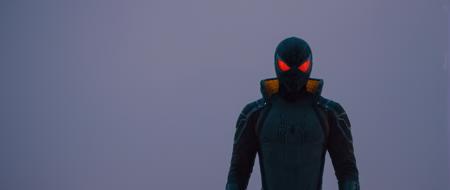 cinematic film still of  <lora:perfection style:0.3>
 <lora:detailed:0.1>
 <lora:Chiaroscuro Lighting Style:0.3>
 <lora:cyberpunk style v2:0.9>
 <lora:Cyberpunk Style:0.1>
In Cyberpunk city a spider - man in a leather jacket standing in the snow,bionic,transhuman,Dystopia,Dystopian,kakotopia,Science fiction,high tech,low life,societal collapse,Artificial,Posthuman,future,futuristic,Artificial intelligence,Cyborg,genetically-enhanced humans,sci-fi,Cyberpunk Style,solo,1boy,upper body,male focus,from behind,blurry,superhero,spider web print,Cyberpunk Style , science fiction, futuristic setting, detailed background, dramatic light, dramatic shadow light, contrast, cinematic color, cinematic look, filmic, realistic, realism, perfection, perfect, different, cinematic, film, cinematography, artstation, Cyberpunk city style, Cyberpunk style, shallow depth of field, vignette, highly detailed, high budget, bokeh, cinemascope, moody, epic, gorgeous, film grain, grainy