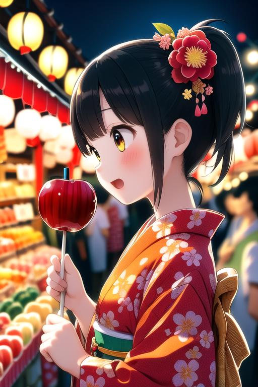 Festival market and candy apples image by Yumakono