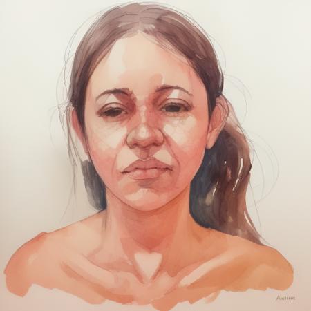 portrait of Paraguayan female  <lora:watercolo_candidate_0.5:1>