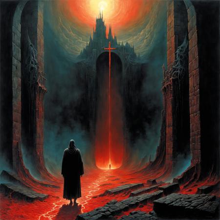 dan seagrave, dante, Abandon All Hope, Ye Who Enter Here, hell religious art purgatory zdzislaw Beksinski, abyss inferno, lost, wanderer