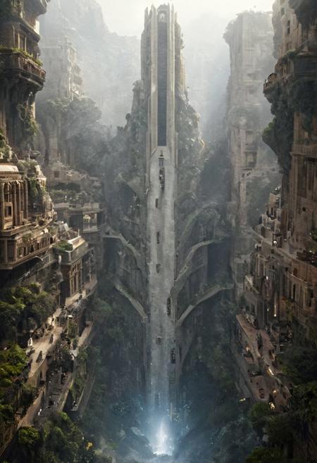 POV view , DOF,
(Ancient civilization, Alien Prometheus movie scene, dune movie scene:1.5), (The colonial city of the future, in the mist-filled Grand Canyon, on an unknown Earth-like planet, 2 moon on sky, Spaceship flight connects colonies, waterfulls:1.3), (Machu Picchu, a mountain settlement, incredibly spectacular:1.2), (Mario Botta:1.3), (avant-garde, future, reality, science fiction, photorealistic), (modern architecture:1.2), White limestone with black granite, fountain, waterfall, landmark, square, path, narrow street,
(Large Files, Ultra Realistic, 8K, 16k, FHD, HD, VFX, Perfect, Photography, composition, Architecture Sales Photography, Architecture Competition, Ultra High Resolution, Cinematography, High Resolution Image:1.1), (dramatic lighting, direct sunlight, ray tracing, clear shadow:1.2),  (real landscape:1.1), (blurred background:1.0), (urban background, more_details) ,
great lighting, clear, hillscastel, <stardeaf-cold-arc>, xtower, industrialbuilding