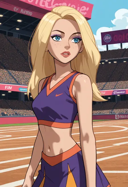 Jessica, blonde cheerleader from Middleton High School, (Kim Possible), LoRA, PonyXL