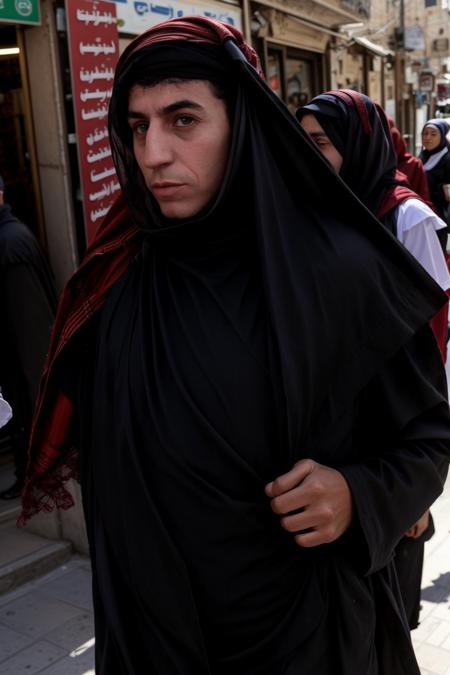 man wearing hijab