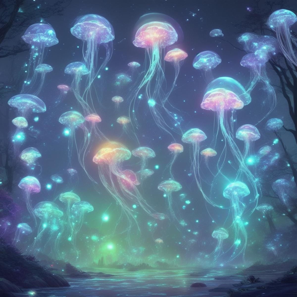 [LoRA] Jellyfish forest / 水月森 /くらげもり Concept (With dropout & noise version) image by mharleman