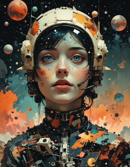 ([by Hannah Höch|by John Berkey]:1.5), (Pixelated cosmos, 8-bit space exploration, cosmic pixels, retro-futuristic space scenes, pixel cosmos:0.5)