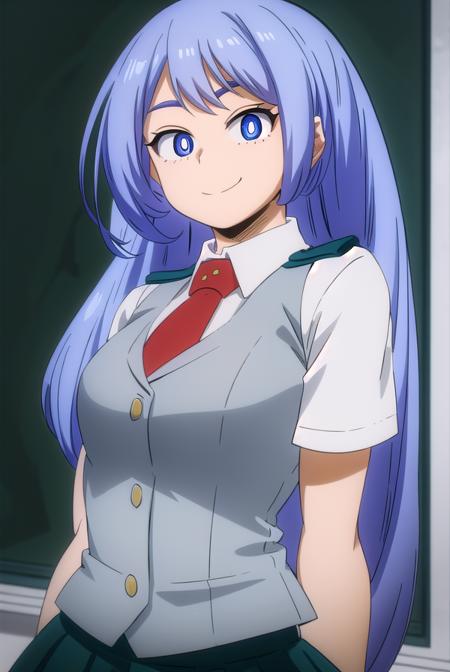 nejirehadou, <lora:nejire hado s3-lora-nochekaiser:1>,
nejire hado, long hair, blue eyes, blue hair, (bright pupils:1.5), smile,
BREAK skirt, shirt, school uniform, short sleeves, pleated skirt, necktie, collared shirt, vest, red necktie, u.a. school uniform,
BREAK indoors, classroom,
BREAK looking at viewer,
BREAK <lyco:GoodHands-beta2:1>, (masterpiece:1.2), best quality, high resolution, unity 8k wallpaper, (illustration:0.8), (beautiful detailed eyes:1.6), extremely detailed face, perfect lighting, extremely detailed CG, (perfect hands, perfect anatomy),