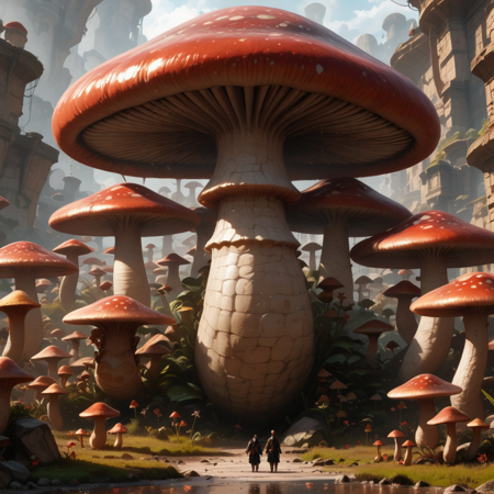 Giant mushrooms World Illustrious