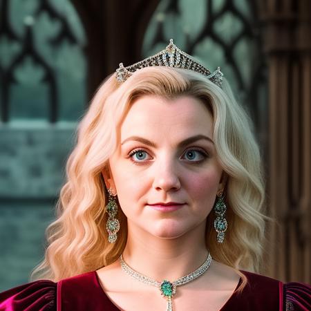 beautiful close up portrait Photo of loonyll-2800 in Victorian dress, face focus, ((wearing a diamond tiara))