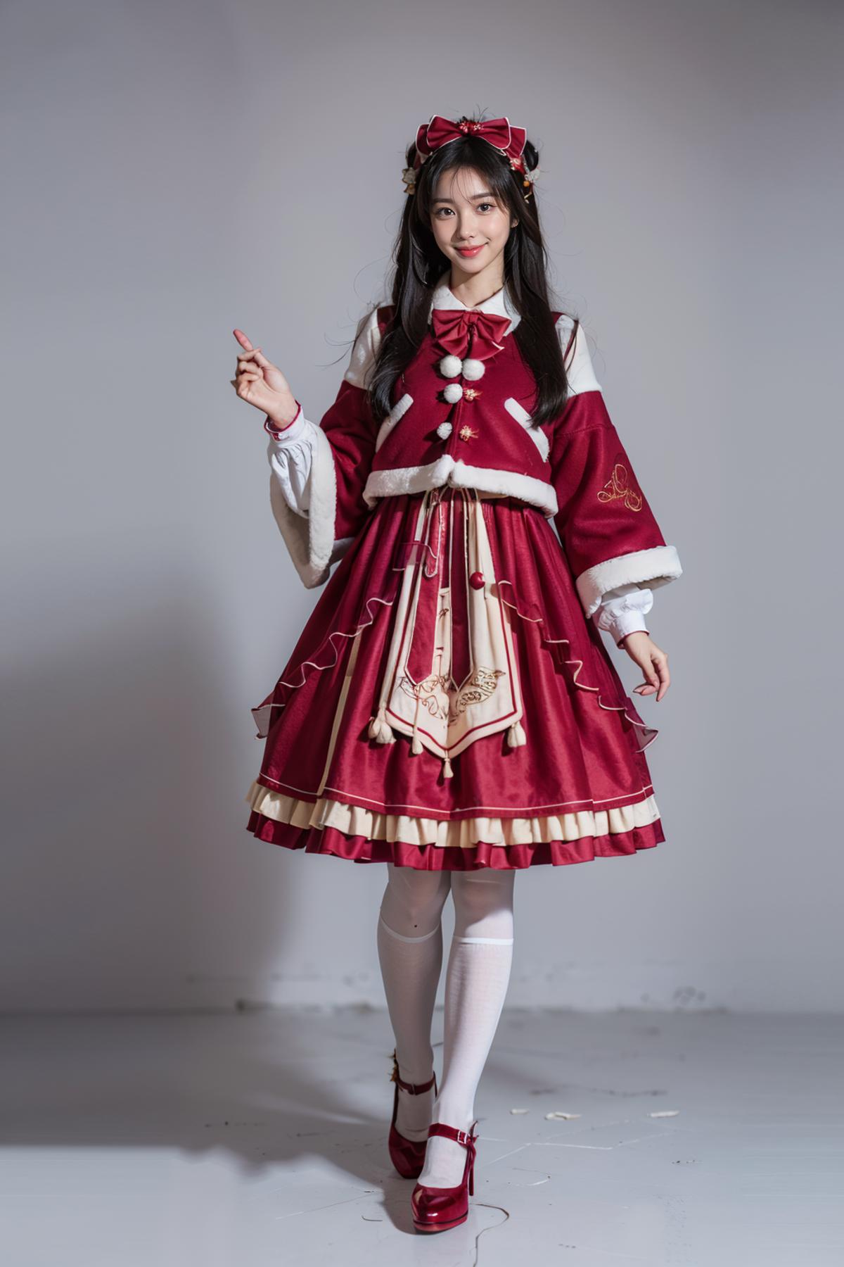 [Realistic] Chinese new year style dress | 农历新年风裙子（新中式/中式Lo裙） image by cyberAngel_