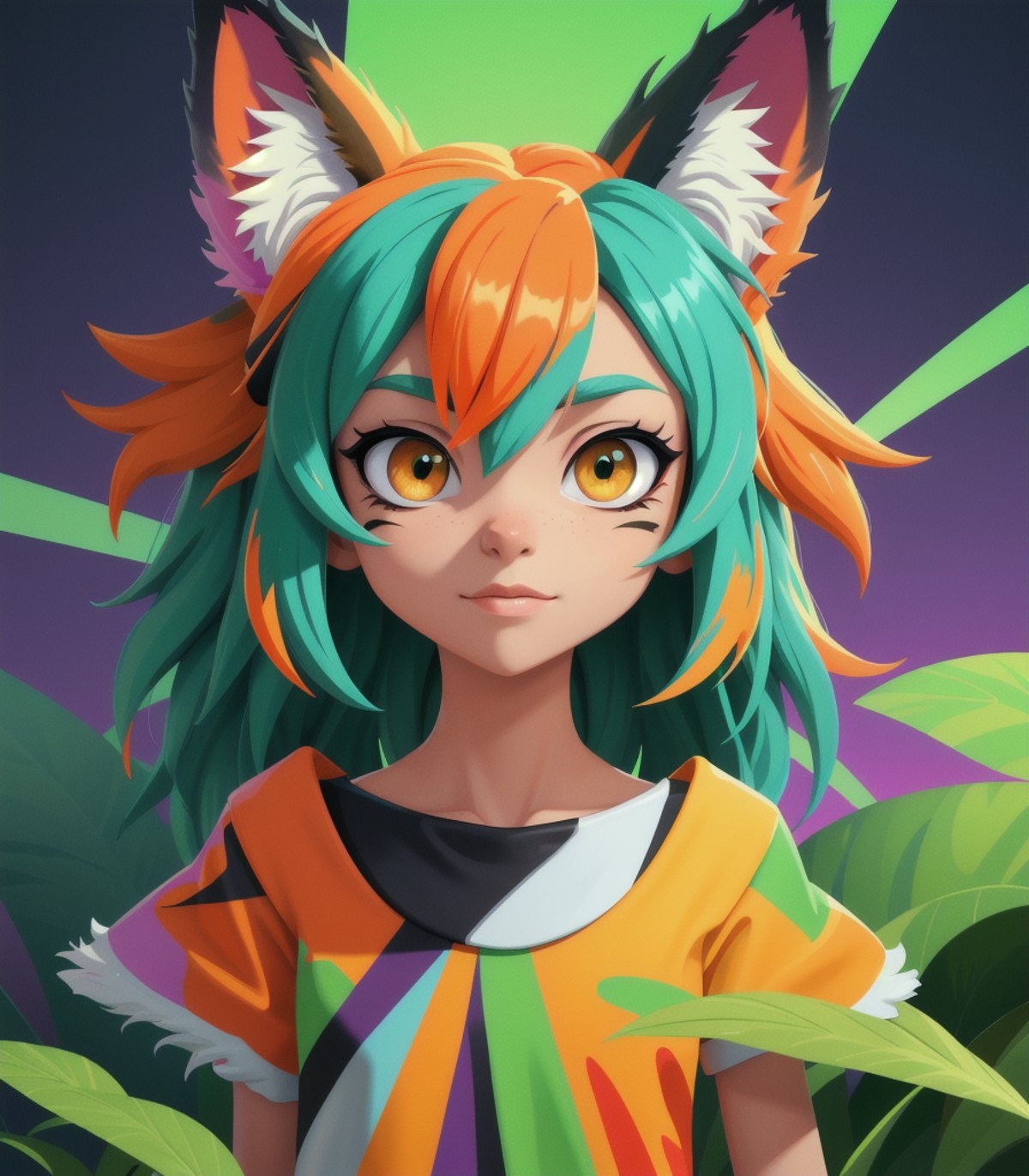 (masterpiece:1.1), (highest quality:1.1), (HDR:1.0), extreme quality, cg, (negative space), detailed face+eyes, 1girl, fox...