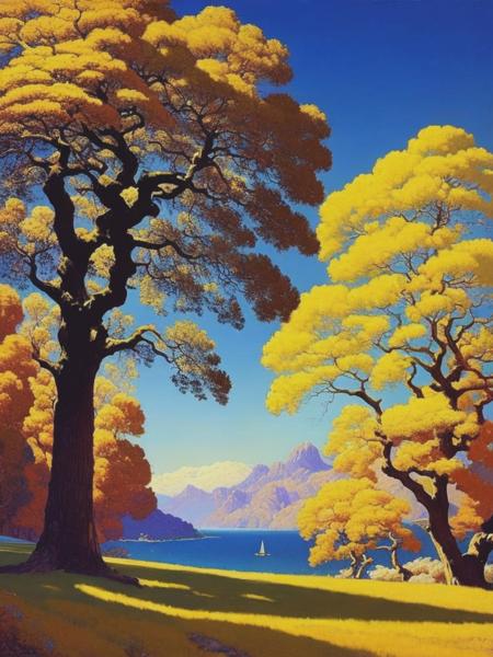 <lyco:MaxfieldParrish:1.0> artwork by Maxfield Parrish