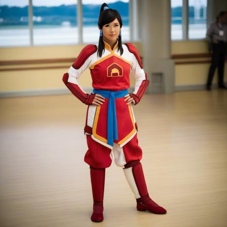 full-length photo of korra with lh hairstyle wearing pb outfit