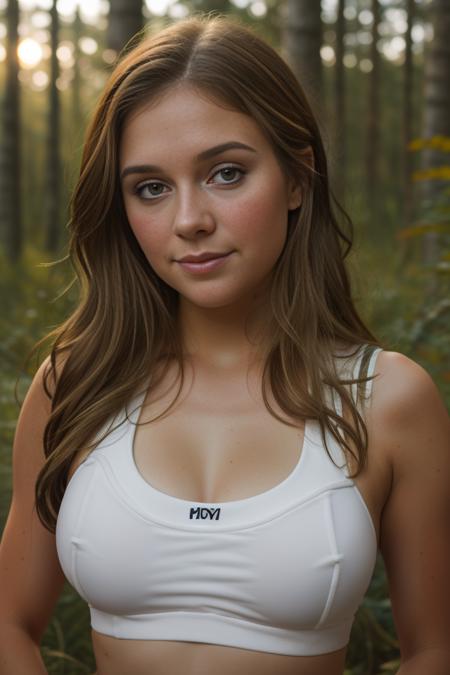 (headshot), 1girl, beautiful, sunset, beautiful sunset, cloudy, forest, nature hike, (((headshot))), BREAK
sports bra, backpack, yoga pants, BREAK
large breasts, makeup, long straight hair, pale skin, fair skin, white skin, blonde,  BREAK
<lora:Willow:1>