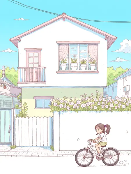 【Comic illustration】Pastel color illustrations People & scenes FLUX