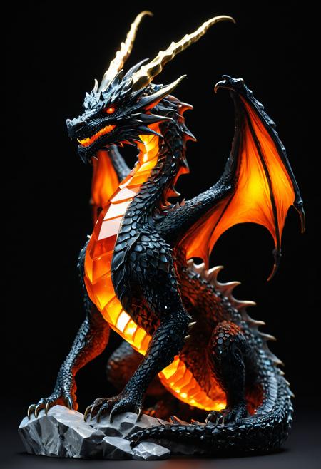 Silhouette Art, breathtaking detailed, masterpiece, lovely, charming, awe-inspiring, radiant, magnificent. (all dark hues and fine vibrant orange glowing smoldering accent and shiny gold color scheme:1.02). glossy. <lora:EpicF4nta5yXL:0.35> . award-winning, professional, highly detailed . extremely high-resolution details, photographic, realism pushed to extreme, fine texture, incredibly lifelike, high contrast, well defined, dragon, (embedding:cs-cr1stal-v2:1.0)