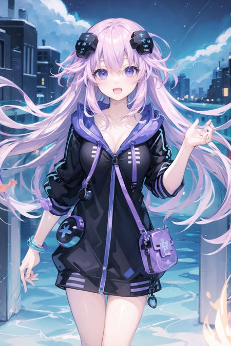 masterpiece, highres,best quality,Perfect details,ultra-detailed,1girl,solo,nep traveller,cleavage,