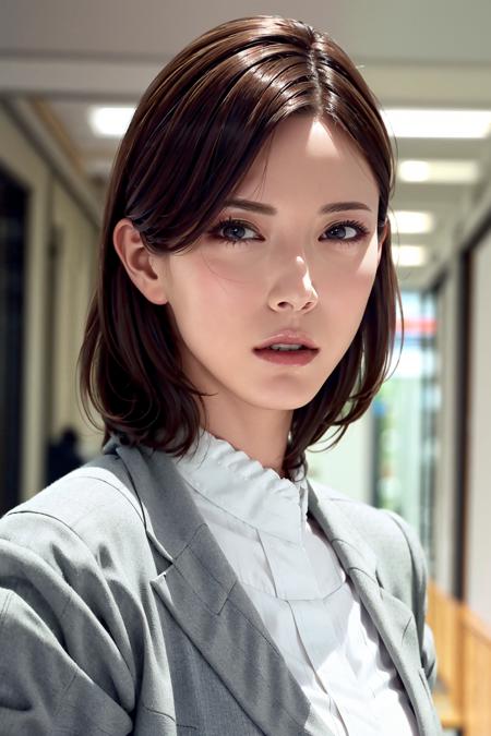 masterpiece, best quality, photorealistic, 8K, RAW photo, ultra highres,extremely detailed, absurdres, Professional, wallpaper,extremely detailed eyes and face,1girl,business suit,looking at viewer, upper body, slender,skinny,office lady,<lora:katoai:0.9>,white skin,