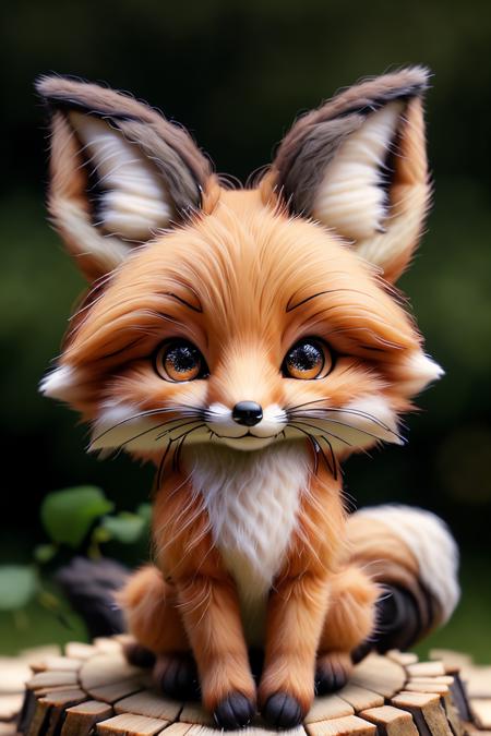 zhibi, chibi, fox, small fox, chibi fox, small, cute, solo, looking at viewer, blurry, black eyes, no humans, depth of field, blurry background, animal, cat, realistic, animal focus, whiskers <lora:ral-zhibi-sd15:1>