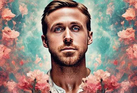 Fantasy art. Fantasy background. Fantasy character. Digital painting by Dreamer,
ryan gosling a man <lora:ryan-gosling:1> encapsulating beauty in an abstract sense,
floral motifs soft color tones, intriguing play of light and shadow breathtaking surreal masterpiece