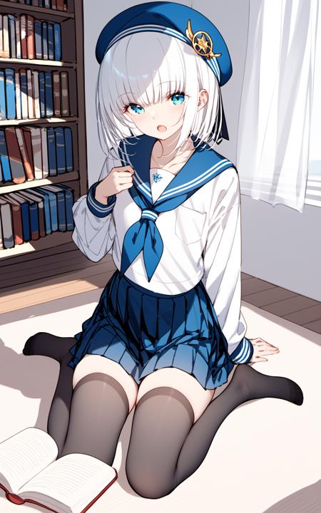 29170351-145485184-masterpiece, (best quality), 1girl, solo, looking at viewer, open mouth, bangs, blue eyes, skirt, shirt, thighhighs, long slee.png