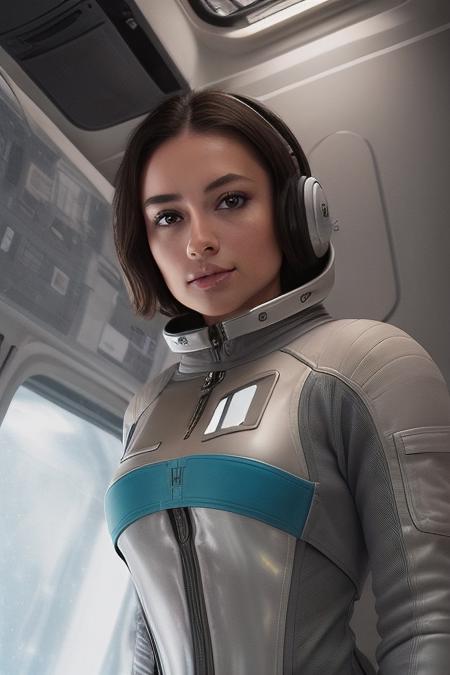 GabEllyse, masterpiece, sharp focus, photo-realistic, award winning hyper realistic photo of (Gabriella Ellyse:1) wearing a (tight sci-fi spacesuit), 8k ultra hd, 4k, (ultra hi definition photo), (floating in space), highest quality, best quality, <lora:GabEllyseV3:0.65>