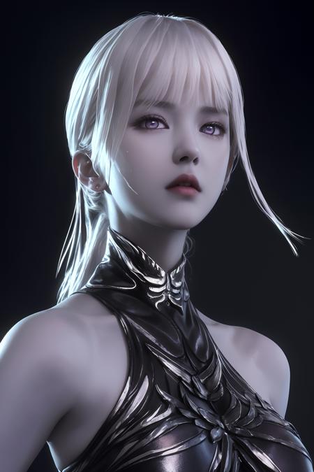 (8k, RAW photo, best quality, masterpiece:1.2), (realistic, photo-realistic:1.4),{{{1 girl}}},simple background, looking at viewer, cinematic lighting,beautiful body,15 yo girl, medium breasts, sweating,,depth_of_field,, shiny_skin, wide shot, white hair, purple eyes, <lora:omegaF1.0:0.8>