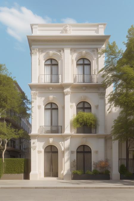 <lora:JJsClassic_Style_House:0.7> ,((Classic Style House)), building,masterpiece , best quality, RAW photo, subject, 8k uhd, dslr, soft lighting, high quality, film grain, Fujifilm XT3, outdoors, sky, day, cloud, tree, blue sky, ground vehicle, building, scenery, road, lamppost, real world location,, door,entrance, beam,column, window,trees, sunlight, public blocks,daytime, mountains,   lively city streets, enough detail, high resolution, 8k, HD, super realistic, Photorealistic, highly detailed, door, steps,