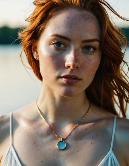 RAW full body analogue photo of a beautiful 20 years old woman, clear focus, 8K,pale skin (Auburn-hair Icelandic woman), freckles, freckles all over body, realistic freckles,Urban Chic: Modern tattoos, sleek rings, stylish necklaces, sharp gaze, polished makeup, urban clothing, trendy shoes, minimal piercings, stylish. ,high quality, film grain, Fujifilm XT3, 8k uhd, dslr, film grain, kodak tri-x 400 film, grain photo DOF, faint lighting, dynamic angle, cinematic, Depth of field, bokeh, best quality, cinematic, light particles, highly_detailed, very_aesthetic, golden hour, beautiful_and_aesthetic ,Sexy pose, erotic pose, exhibitionism