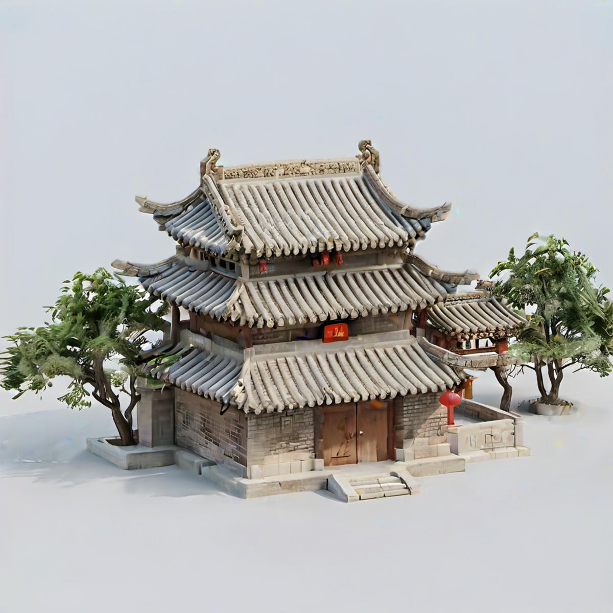 SDXL 3D rendering style/ Chinese ancient architecture image by yanyunxi